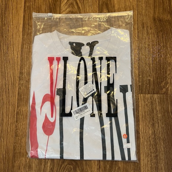 Custom Vlone X  Palm Angels Shirt White Red ‎ Size Medium Brand New Designer - Picture 1 of 8